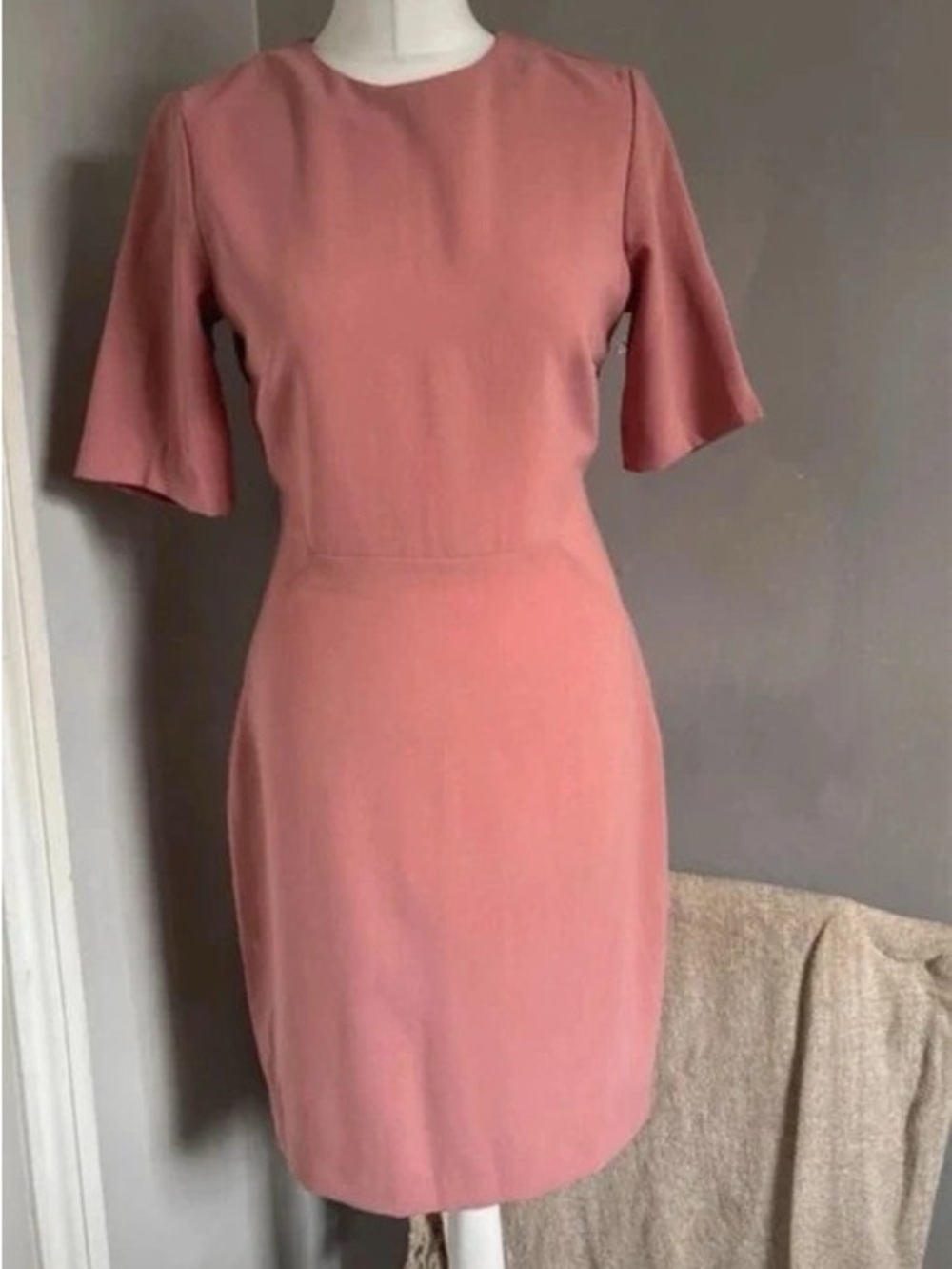 Classic Rose Pink Short-Sleeve Maxi Dress